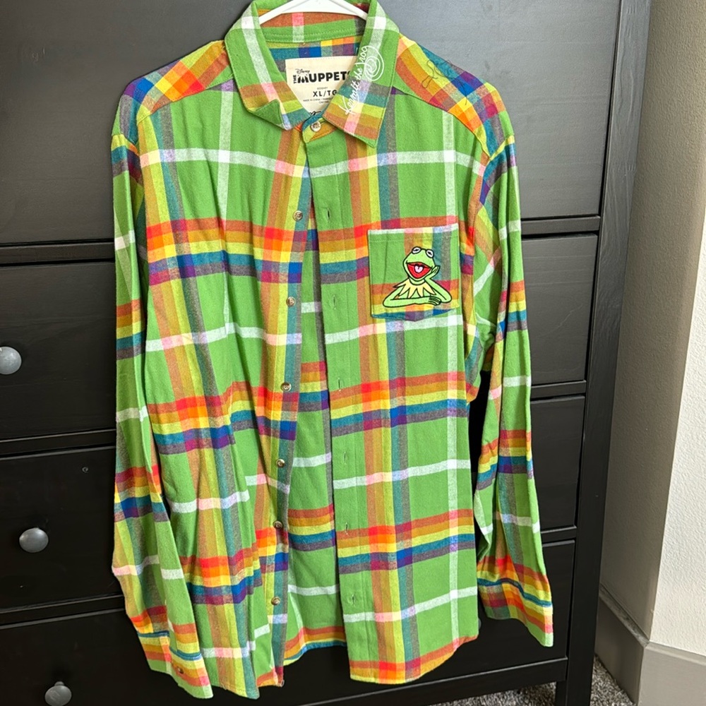 Kermit "The Rainbow Connection" The Muppets XL flannel